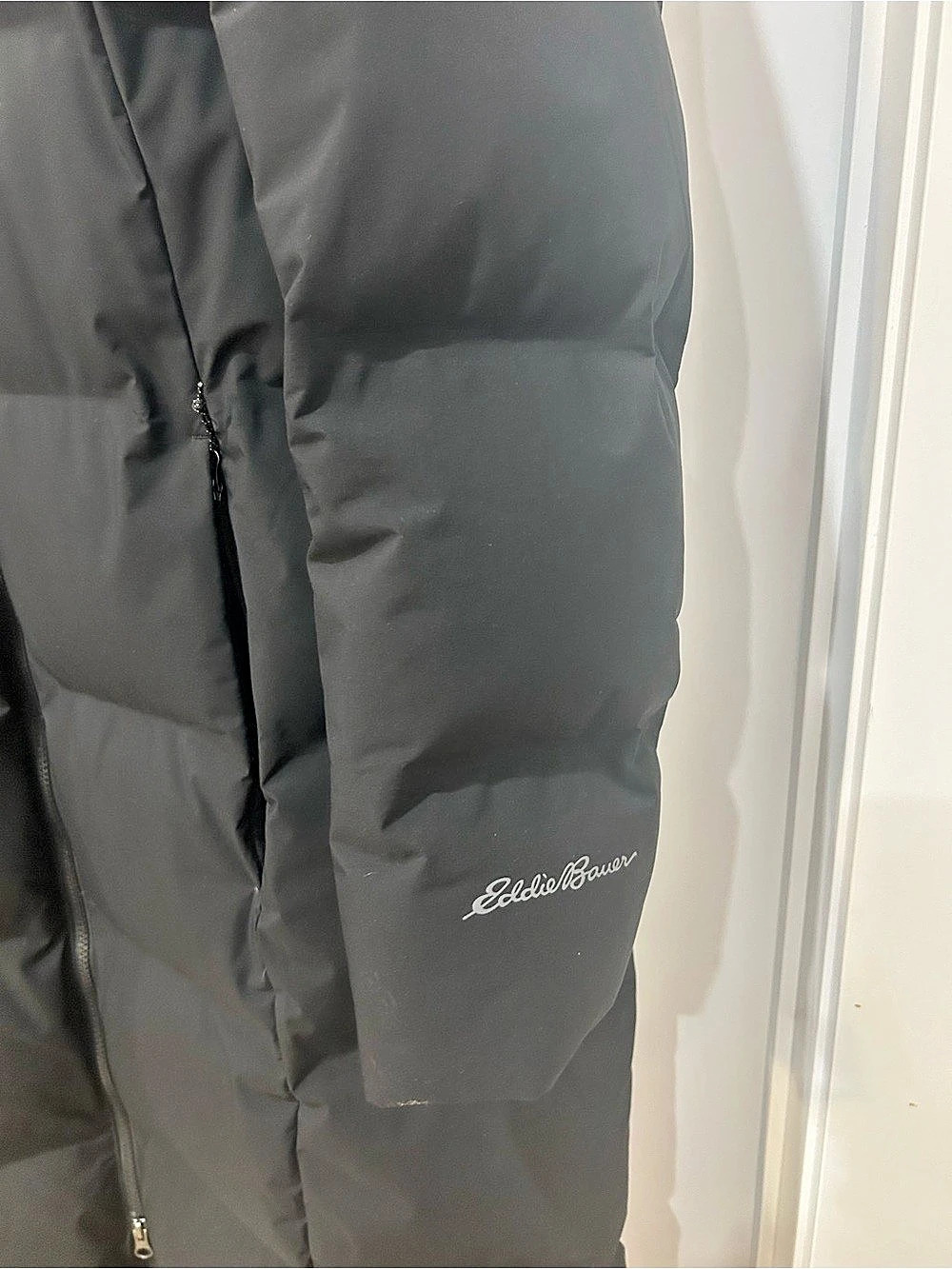 Eddie Bauer Glacier Peak Seamless Stretch Down Duffle Coat Parka Black XL - Picture 4 of 5